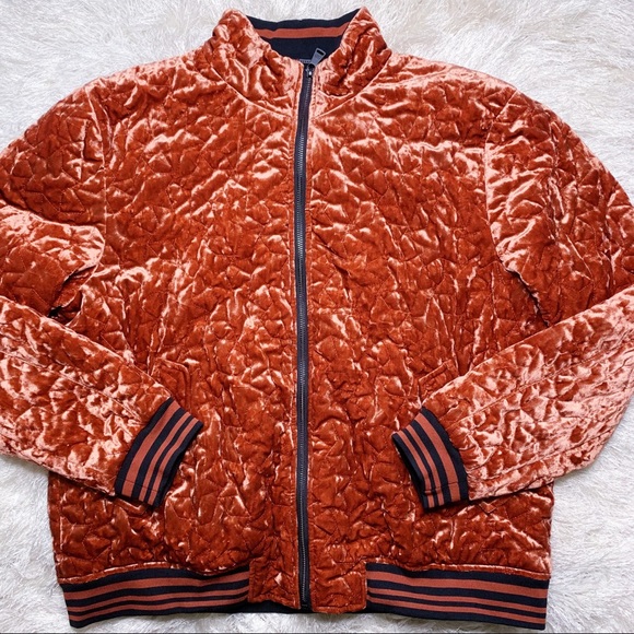 Bernardo Jackets & Blazers - Bernardo Velour Quilted Bomber Jacket